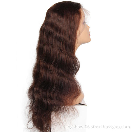 Wholesale 360 lace front wig human hair brown color